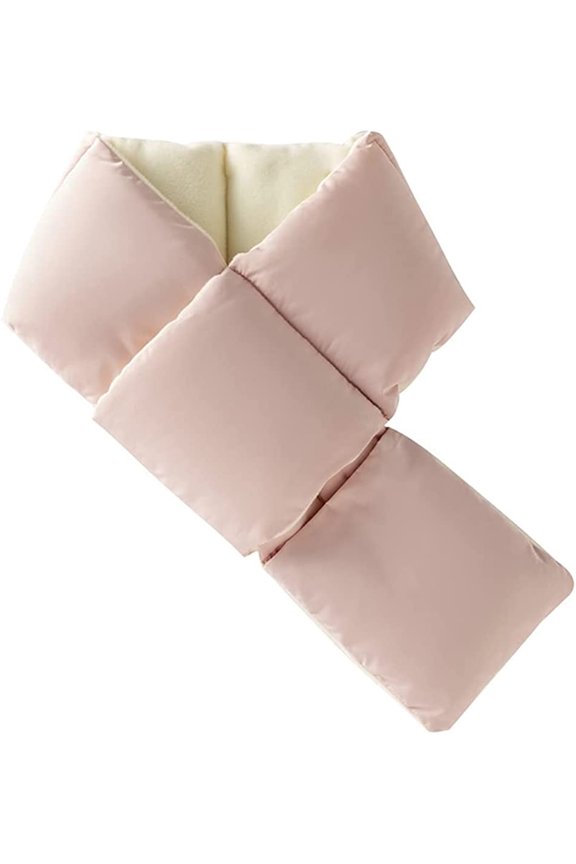 Women Warm Solid Soft Scarfs Thick Down Quilted Retro Fashion Neck Scarf Wraps Lightweight