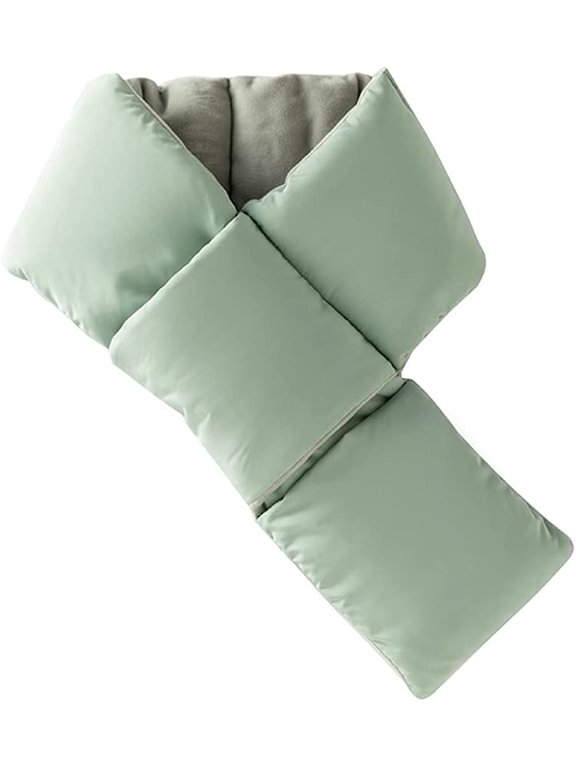 Women Warm Solid Soft Scarfs Thick Down Quilted Retro Fashion Neck Scarf Wraps Lightweight