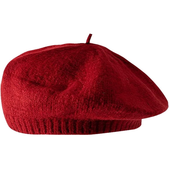 CoCopeaunt Women Wool Beret Hat French Style Winter Warm Knit Cap Artist Painter Hat