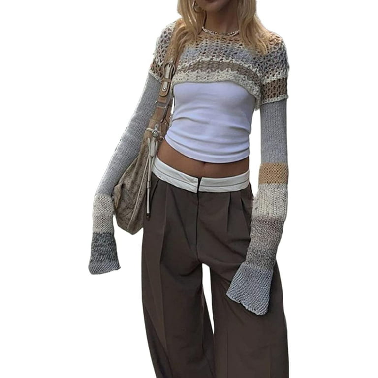 Louis Vuitton Crochet Knit Cropped Pullover White. Size S0