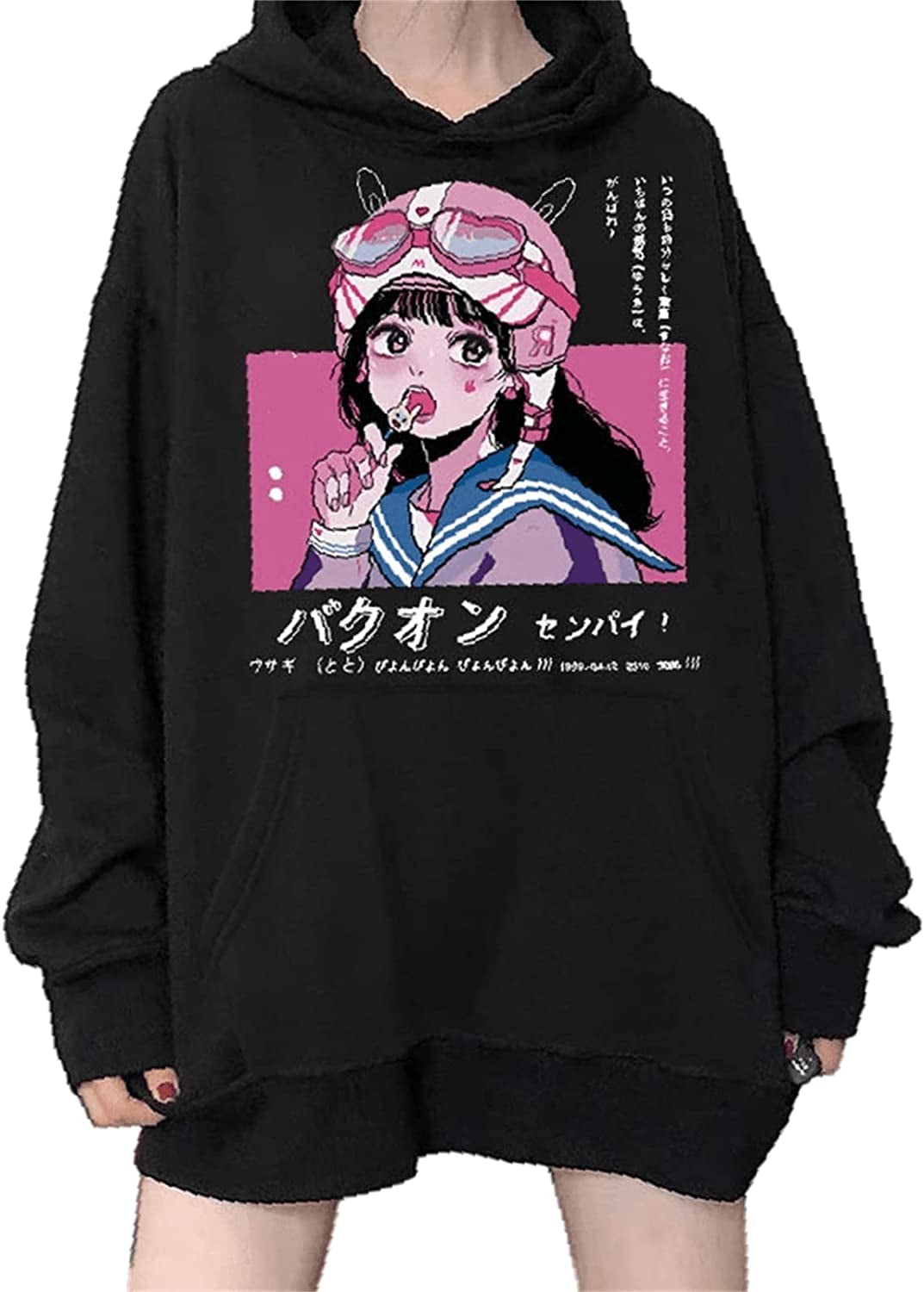 CoCopeaunt Men Y2K Harajuku Hoodie Kawaii Japanese Manga Aesthetic Fake Two  Piece Sweatshirt Anime Preppy Oversize Cute Pullover Tops 