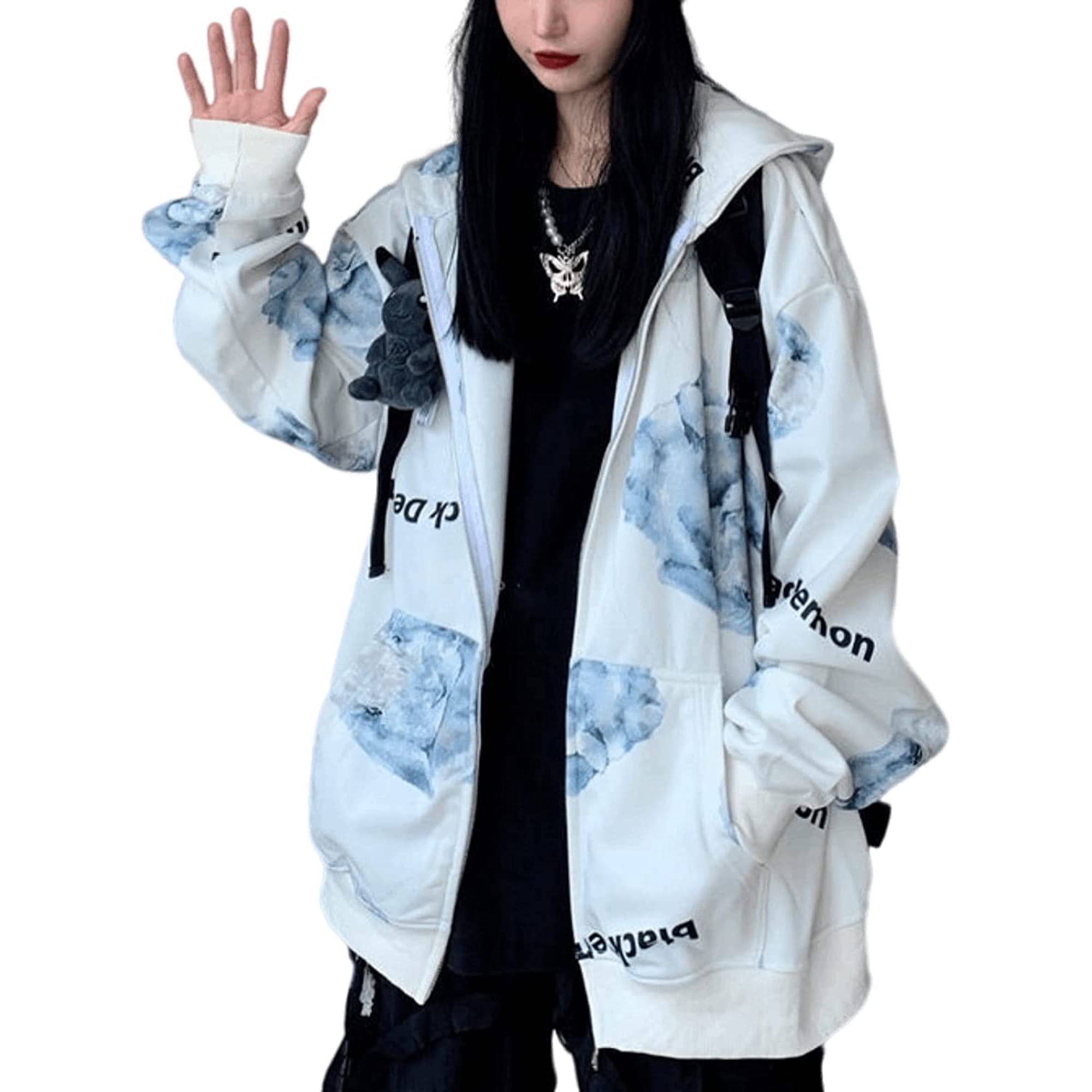 CoCopeaunt Women Y2K White Bunny Zip Up Hoodie Retro Cute Rabbit Japanese  Harajuku Aesthetic Sweatshirt Vintage Letter Print Jacket - Walmart.com
