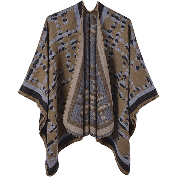 CoCopeaunt Women's Color Shawl Wraps Fashion Warm Poncho Cardigan Cape Open Front Sweater Coat Winter Blanket Scarf