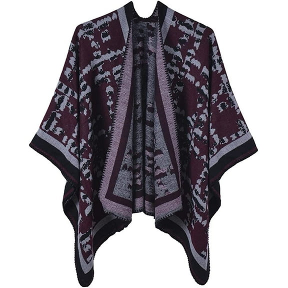 CoCopeaunt Women's Color Shawl Wraps Fashion Warm Poncho Cardigan Cape Open Front Sweater Coat Winter Blanket Scarf