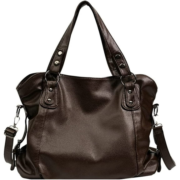 CoCopeaunt Women's Fashion PU Leather Tote Handbag Shiny Large Hobo Shoulder Bag Purse Chain Long Strap