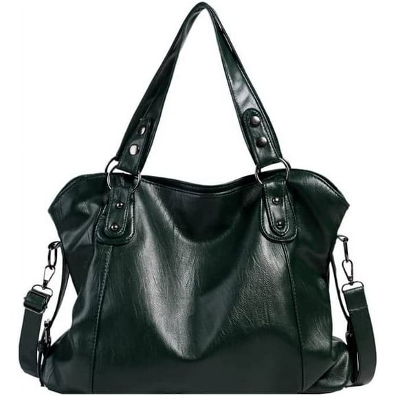 CoCopeaunt Women's Fashion PU Leather Tote Handbag Shiny Large Hobo Shoulder Bag Purse Chain Long Strap