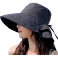 thumbnail image 1 of CoCopeaunt Women's Summer Sun Outdoor UV Protection Hat Foldable Wide Brim Ponytail Hole Bucket Cap for Summer Cycling,Hiking, 1 of 5
