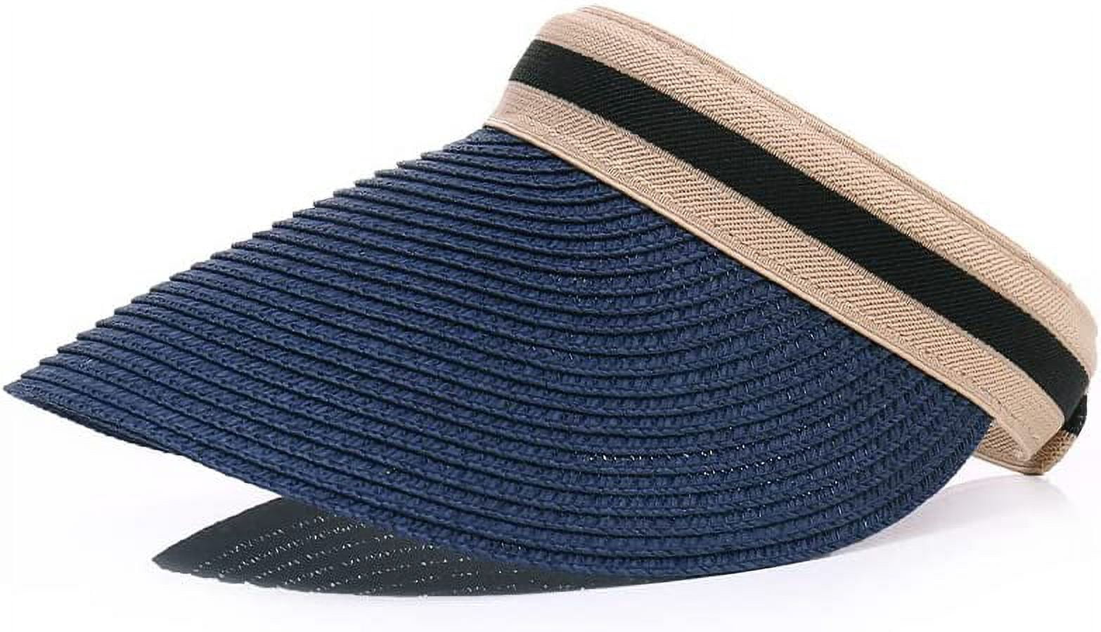CoCopeaunt Women's Sun Hat Wide Brim Sun Visor Straw Hat,