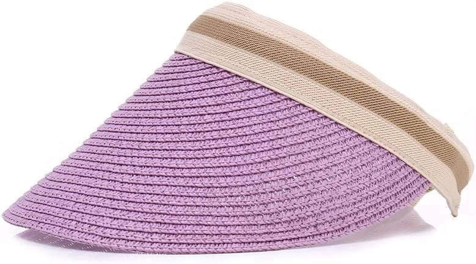 CoCopeaunt Women's Sun Hat Wide Brim Sun Visor Straw Hat,