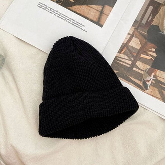 CoCopeaunt Wool Hat Women Fall And Winter Pure Color With Knit Hat Korea Version Of The Cool Hat Ear Protection Warm Black Melon Skin Hat
