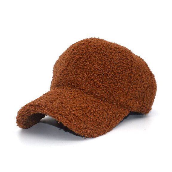 CoCopeaunts Artificial Lamb Wool Baseball Caps for Women Men Autumn Winter Warm Baseball Caps Outdoor Sprots Cap Hip-hop Hats