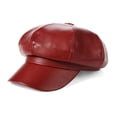 thumbnail image 1 of CoCopeaunts Artist PU Leather Octagonal Cap Hats Women Autumn Winter Leather Panama Stylish Artist Painter Newsboy Caps Beret Woman Flat Hat, 1 of 5