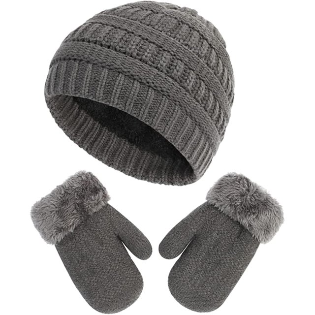 CoCopeaunts Baby Boy Girl Beanie Hat Gloves Set, 2 Pcs Toddler Infant