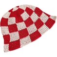 thumbnail image 1 of CoCopeaunts Beach Bucket Hat for Women Checkerboard Lattice Fisherman Hat Autumn Winter Wild Wear Hand-Woven Hollow Knitted Hat, 1 of 8
