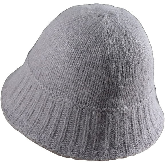 CoCopeaunts Beanie Hat for Women Winter Warm Plush Bucket Hat Solid Color Knit Hip Hop Casual Elastic Foldable Mens Skull Cap