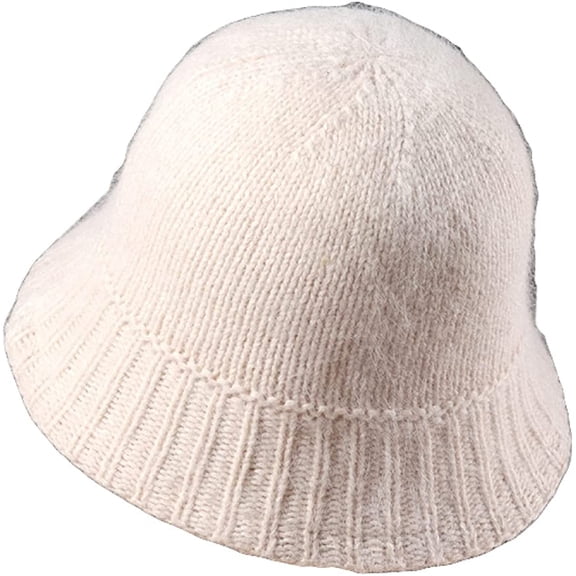 CoCopeaunts Beanie Hat for Women Winter Warm Plush Bucket Hat Solid Color Knit Hip Hop Casual Elastic Foldable Mens Skull Cap