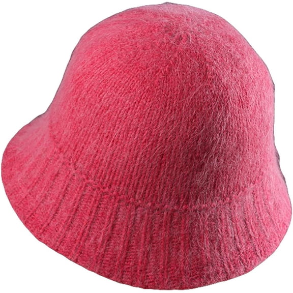 CoCopeaunts Beanie Hat for Women Winter Warm Plush Bucket Hat Solid Color Knit Hip Hop Casual Elastic Foldable Mens Skull Cap