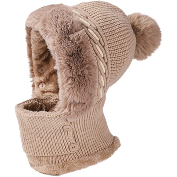 CoCopeaunts Beanie Hats for Women Fashion Winter Hat Beanie Knit Skull Cap Plush Beanies Hat Winter Beanies Hat with Pompom