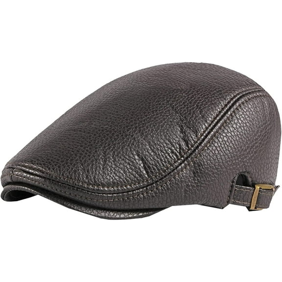 CoCopeaunts Beret Hat PU Leather Hat Men Women Adjustable Gastby Ivy Flat Cap Retro Artist Painter Hat Men Newsboy Cap