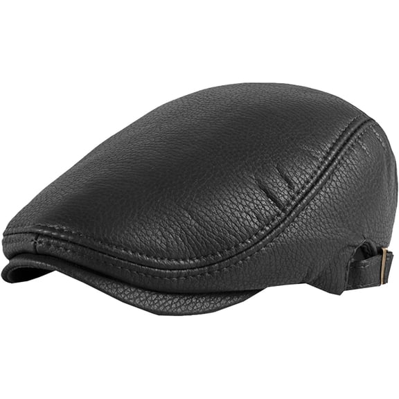 CoCopeaunts Beret Hat PU Leather Hat Men Women Adjustable Gastby Ivy Flat Cap Retro Artist Painter Hat Men Newsboy Cap