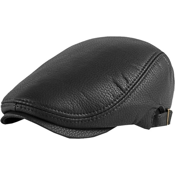 CoCopeaunts Beret Hat PU Leather Hat Men Women Adjustable Gastby Ivy Flat Cap Retro Artist Painter Hat Men Newsboy Cap