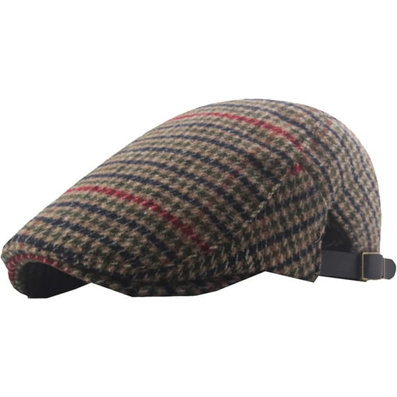 CoCopeaunts Beret Hat Plaid Wool Cabbie Hat Men Women Adjusted Ivy Newsboy Cap Male Female Artist Painter Autumn Winter Hat