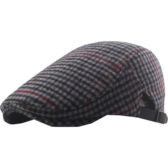 CoCopeaunts Beret Hat Plaid Wool Cabbie Hat Men Women Adjusted Ivy Newsboy Cap Male Female Artist Painter Autumn Winter Hat