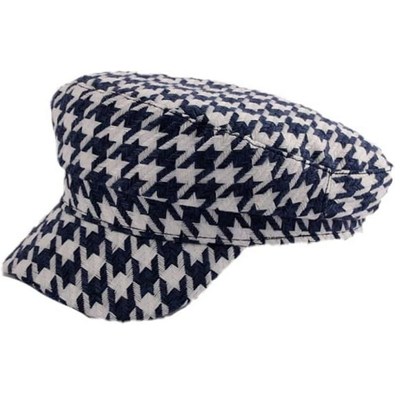 CoCopeaunts Beret Hats for Women Autumn Winter Hat Lattice Flat Top Men Wide Brim Newsboy Cap Female Keep Warm Military Cap