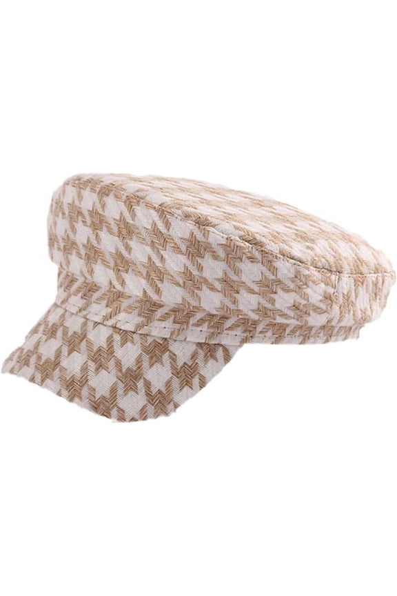 Beret Hats for Women Autumn Winter Hat Lattice Flat Top Men Wide Brim Newsboy Cap Female Keep Warm Military Cap