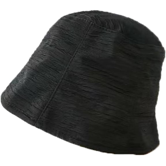 CoCopeaunts Black Bucket Hat Ladies Tide All-Match Fashion Fisherman Hat Spring Summer Sun Protection Little Pleated Basin Hat