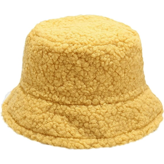 CoCopeaunts Black Bucket Hat Lamb Thickening Warm Basin Hat for Women Outdoor Fisherman Hat Four Seasons Wild Wear
