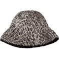 thumbnail image 1 of CoCopeaunts Black Bucket Hats for Women Autumn Winter Thickened Hand-Knitted Lady Mixed Color Outdoor Knitted Fisherman Caps, 1 of 8