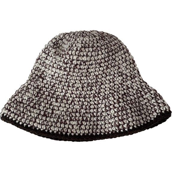 CoCopeaunts Black Bucket Hats for Women Autumn Winter Thickened Hand-Knitted Lady Mixed Color Outdoor Knitted Fisherman Caps