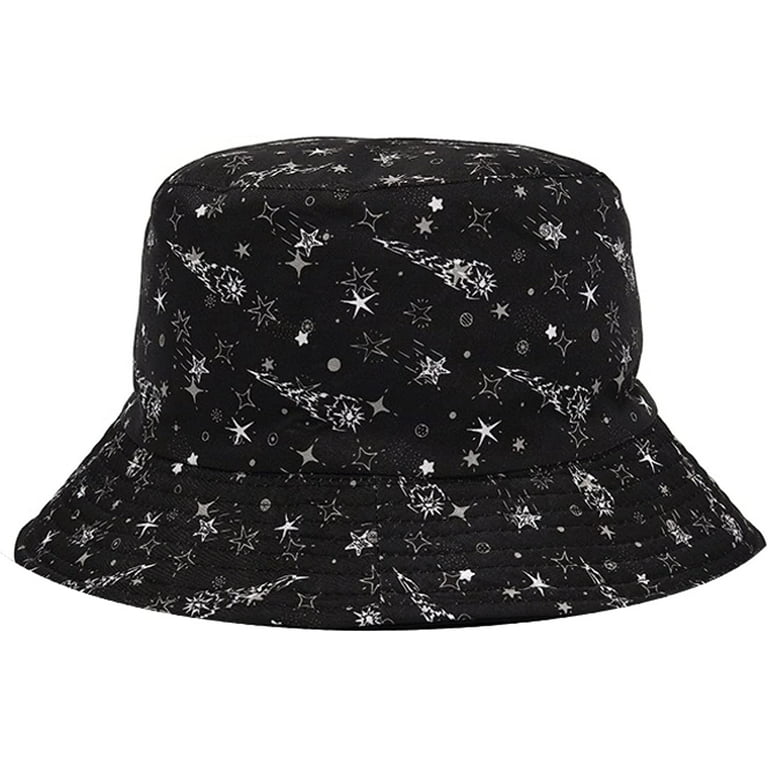 CoCopeaunts Black White Bucket Hat for Men Spring Summer Outdoor Sun  Protection Fisherman Hat Women Bucket Cap Double-Faced Wear 