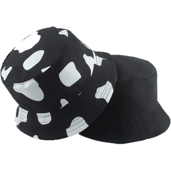CoCopeaunts Black White Bucket Hat for Women Men Summer Sun Hats Outdoor Sports Travel Casual All-Match Reversible Fisherman Hat