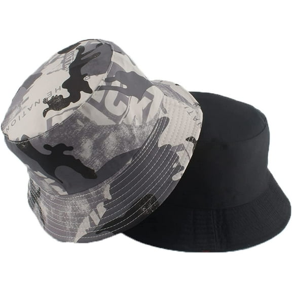 CoCopeaunts Black White Bucket Hat for Women Men Summer Sun Hats Outdoor Sports Travel Casual All-Match Reversible Fisherman Hat