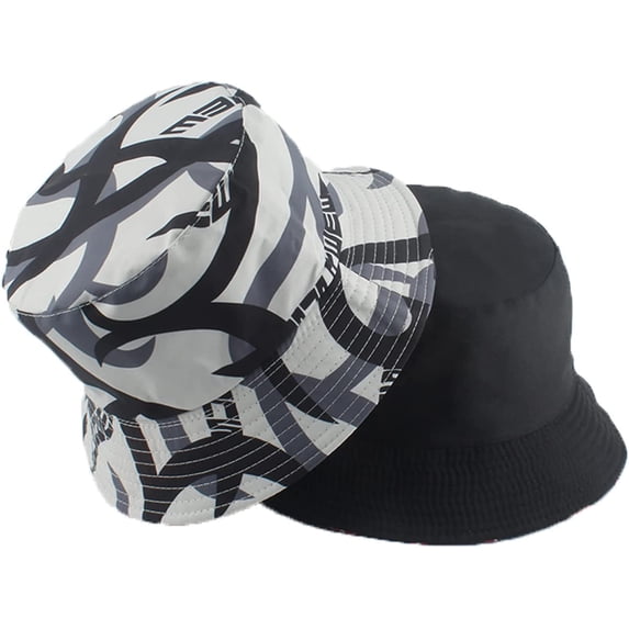 CoCopeaunts Black White Bucket Hat for Women Men Summer Sun Hats Outdoor Sports Travel Casual All-Match Reversible Fisherman Hat