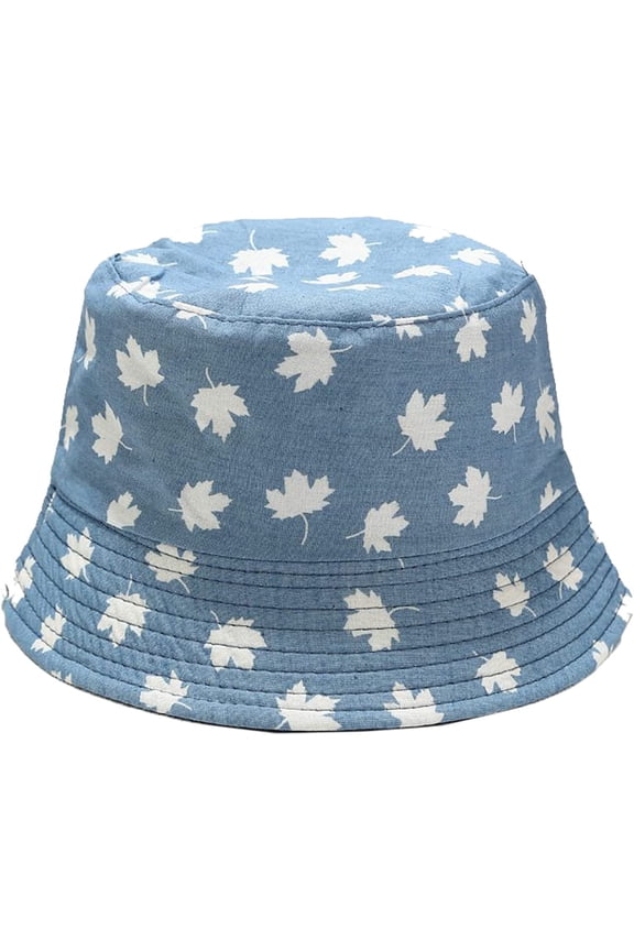 Blue Bucket Hat for Women Men Unisex Cotton Wide Brim Sun Cap Outdoor Summer Travel Hiking Reversible Fisherman Hat