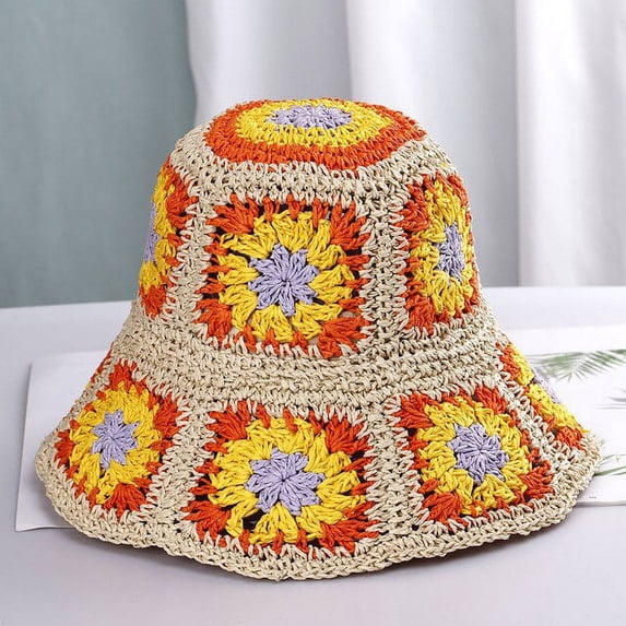 CoCopeaunts Bohemia Hats for Women Summer Beach Bucket Hat Outdoor Travel Bucket Hat Flowers Fisherman Hat Street