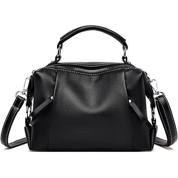 CoCopeaunts Boston Bag for Women Top Handle Handbag Large Capacity Shoulder Bag Leather Crossbody Bag Retro Purse