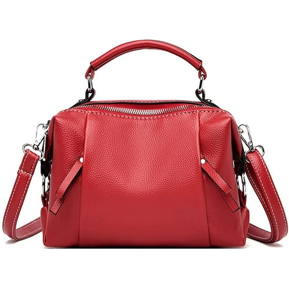 CoCopeaunts Boston Bag for Women Top Handle Handbag Large Capacity Shoulder Bag Leather Crossbody Bag Retro Purse