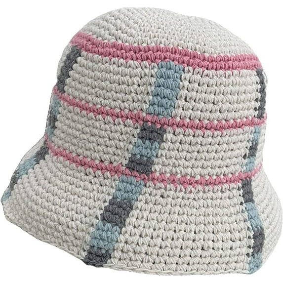 CoCopeaunts Bucket Cap Fashion Crochet Fisherman Hats Outdoor Leisure Men's Dome Contrast Color Knitted Hat Foldable Brim