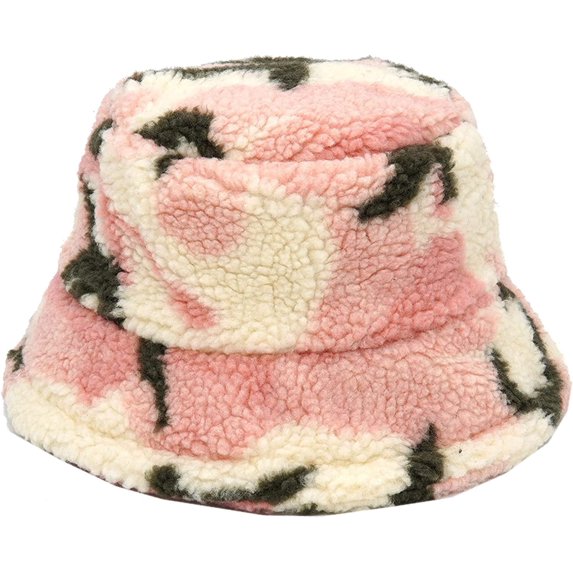 CoCopeaunts Bucket Hat Unisex Harajuku Graffiti Women Men Fishing Fisherman Hat Autumn Winter Lamb Wool Outdoor Warm Basin Hat