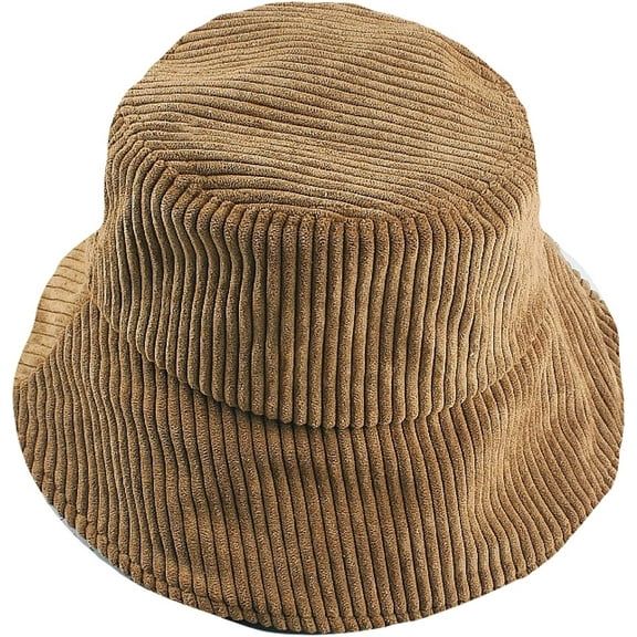 CoCopeaunts Bucket Hat Women Corduroy Fisherman Hat Fashion Autumn Winter Warm Collapsible Twill Basin Hat Casual All-Match