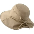 thumbnail image 1 of CoCopeaunts Bucket Hat Women Summer Drawstring UV Protection Big Brim Solid Color Fisherman Hat with Chin Strap Bow Beach Cap, 1 of 8