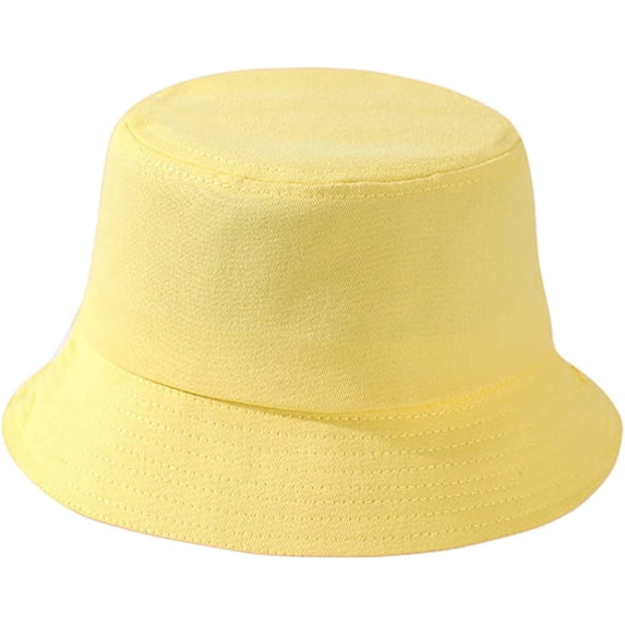 CoCopeaunts Bucket Hat for Kids Spring Summer Solid Color Fisherman Hat Girl Packable Outdoor Sun Protection Cotton Basin Hat