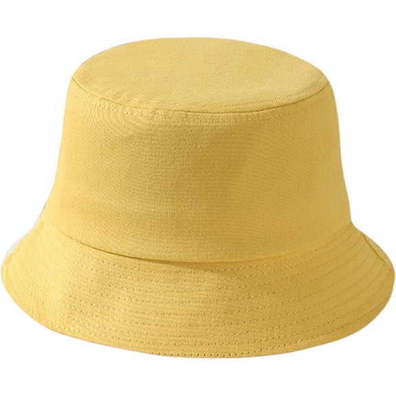 CoCopeaunts Bucket Hat for Kids Spring Summer Solid Color Fisherman Hat Girl Packable Outdoor Sun Protection Cotton Basin Hat