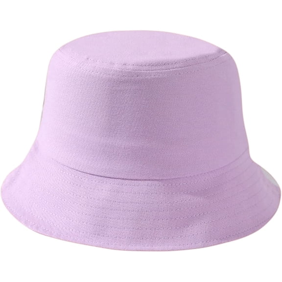CoCopeaunts Bucket Hat for Kids Spring Summer Solid Color Fisherman Hat Girl Packable Outdoor Sun Protection Cotton Basin Hat