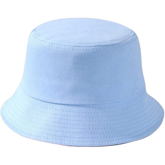 CoCopeaunts Bucket Hat for Kids Spring Summer Solid Color Fisherman Hat Girl Packable Outdoor Sun Protection Cotton Basin Hat