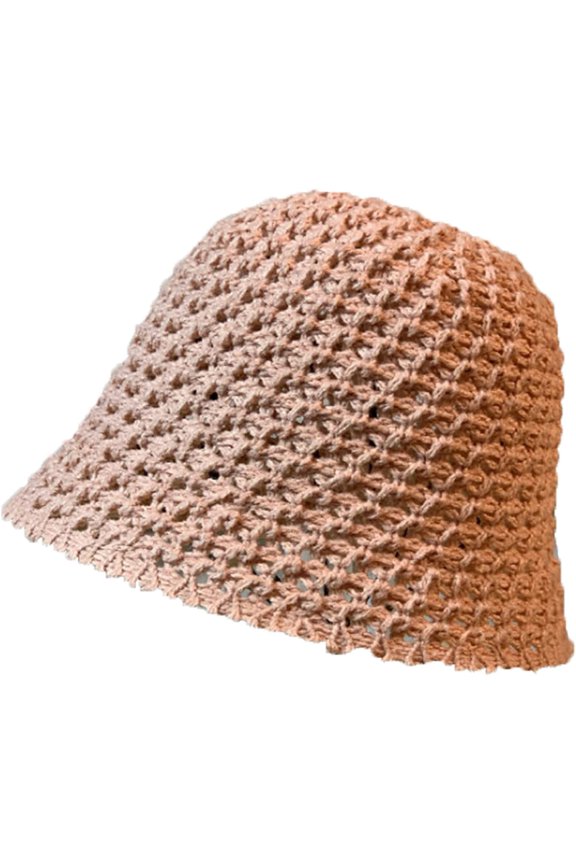Bucket Hat for Women Breathable Thin Woolen Knitted Basin Hat Foldable Literary Artistic Leisure All-Match Sun Hat